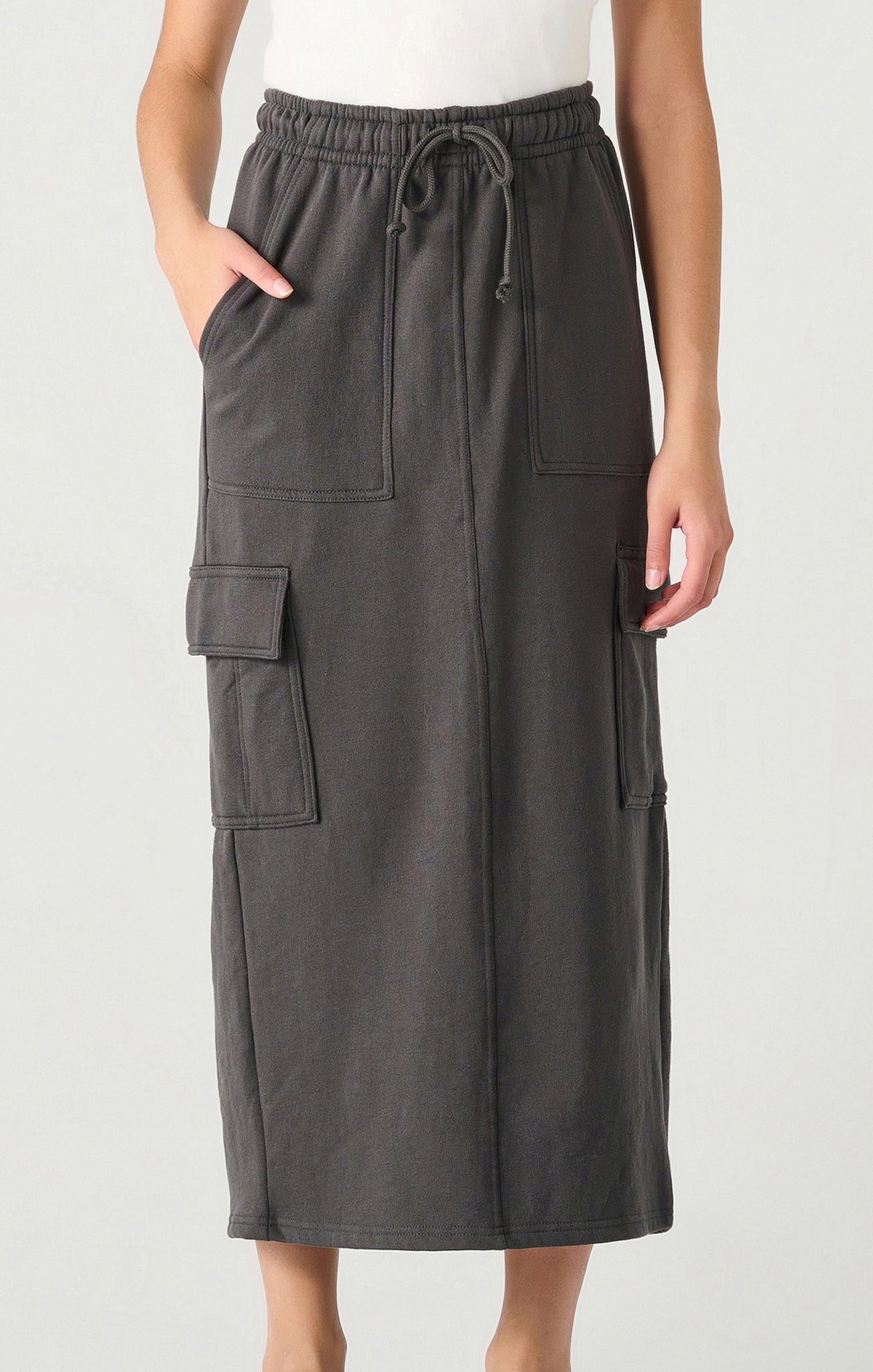 Dex Knit Cargo Maxi Skirt IRON