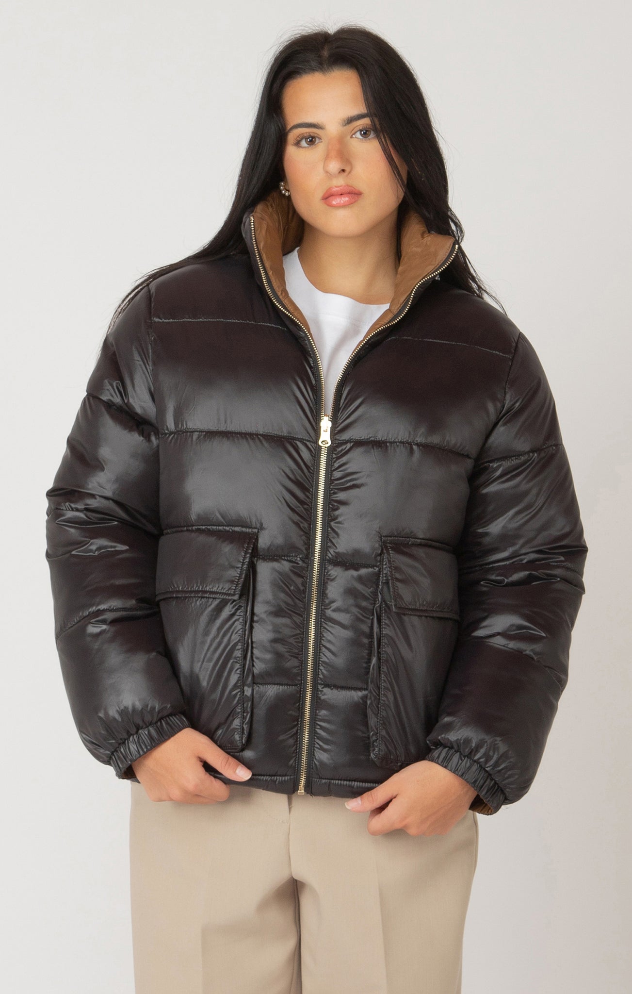 Black Tape Reversible Puffer Jacket BLK/CAM