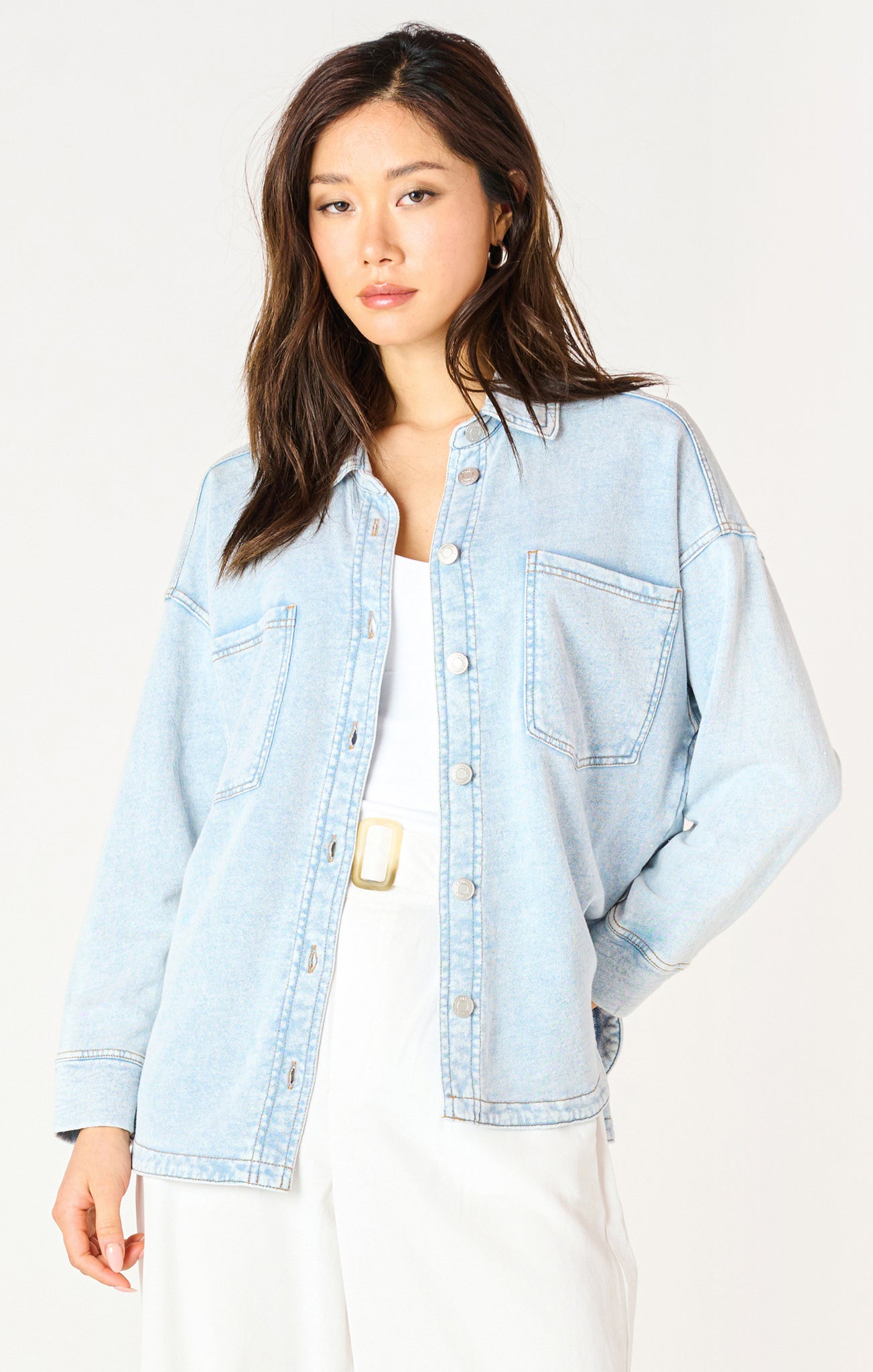 Dex Knit Oversized Jacket LT WASHED BLUE