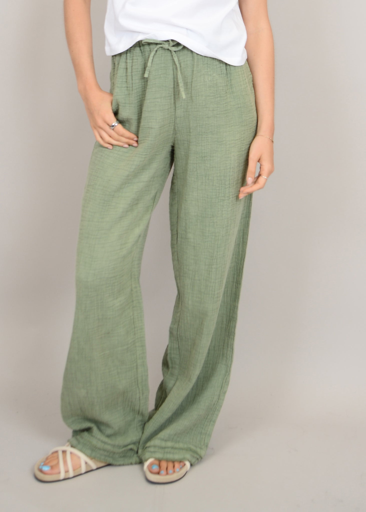 RD Style Merry Pull On Drawstring Pants MOSS