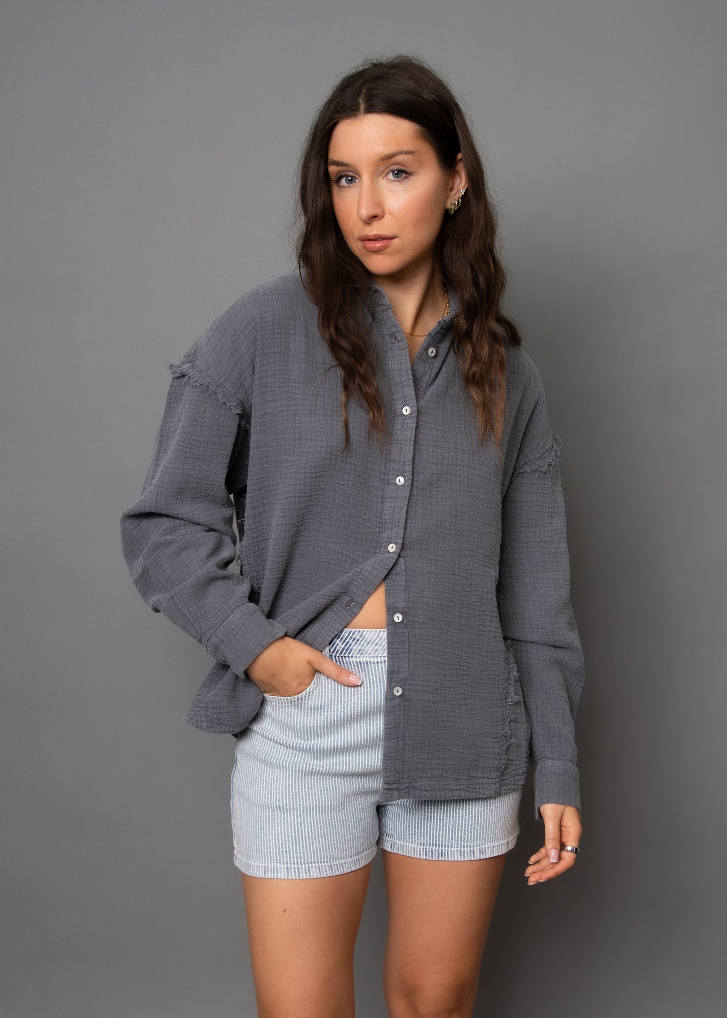 RD Style Faramir Button Front Shirt COAL