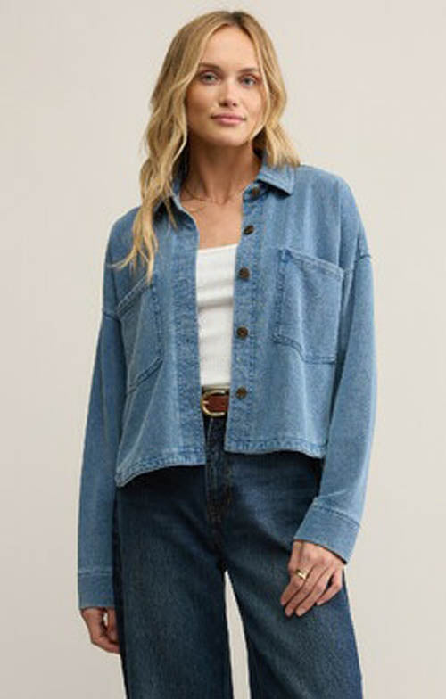 Z Supply All Day Cropped Jacket VINT INDIGO