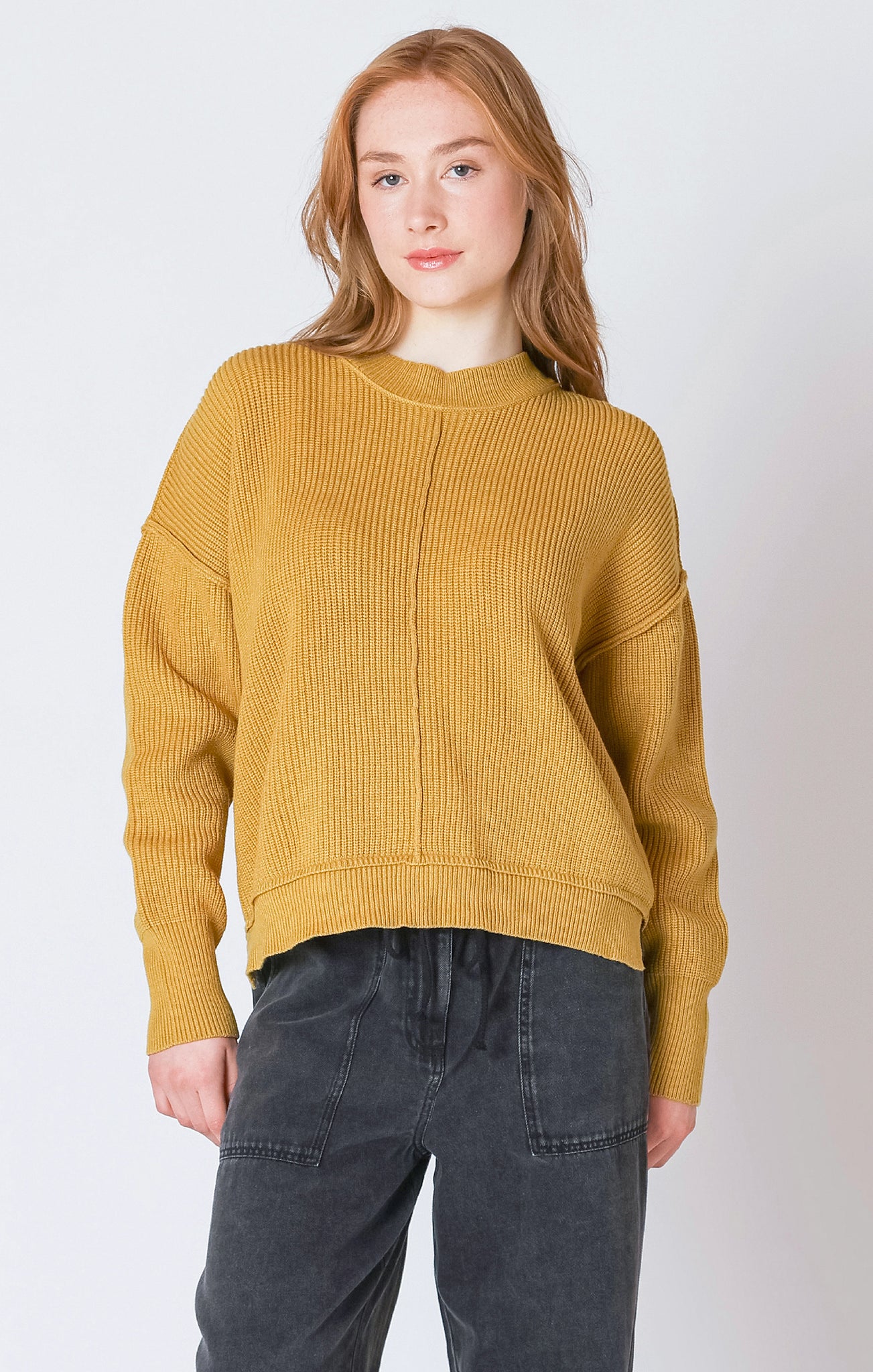 Dex Seam Front Mock Neck Sweater OCHRE