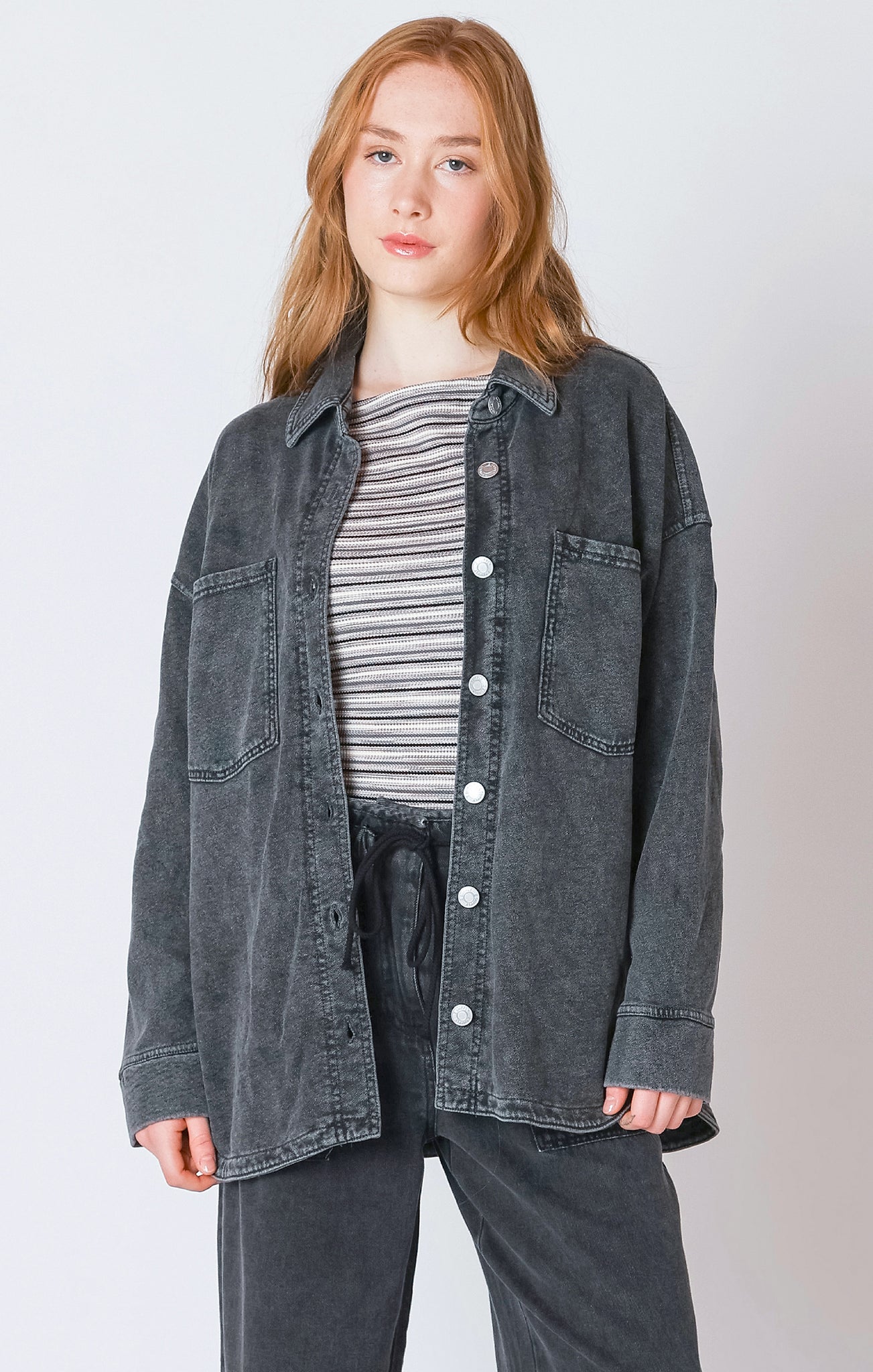 Dex Knit Denim Jacket WSHD BLK