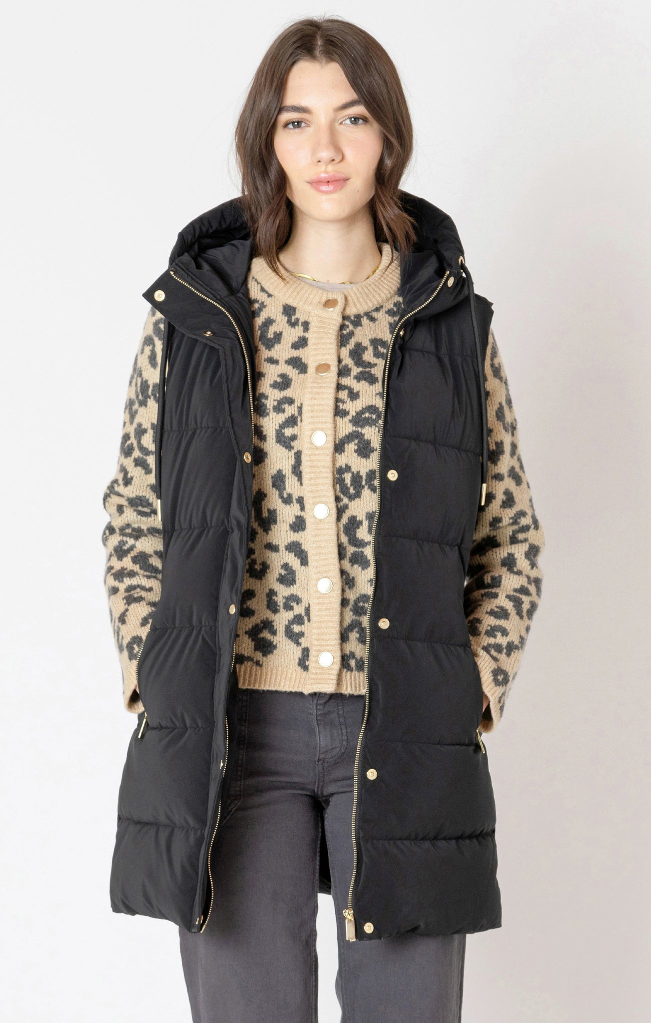 Dex Hooded Puffer Vest BLK