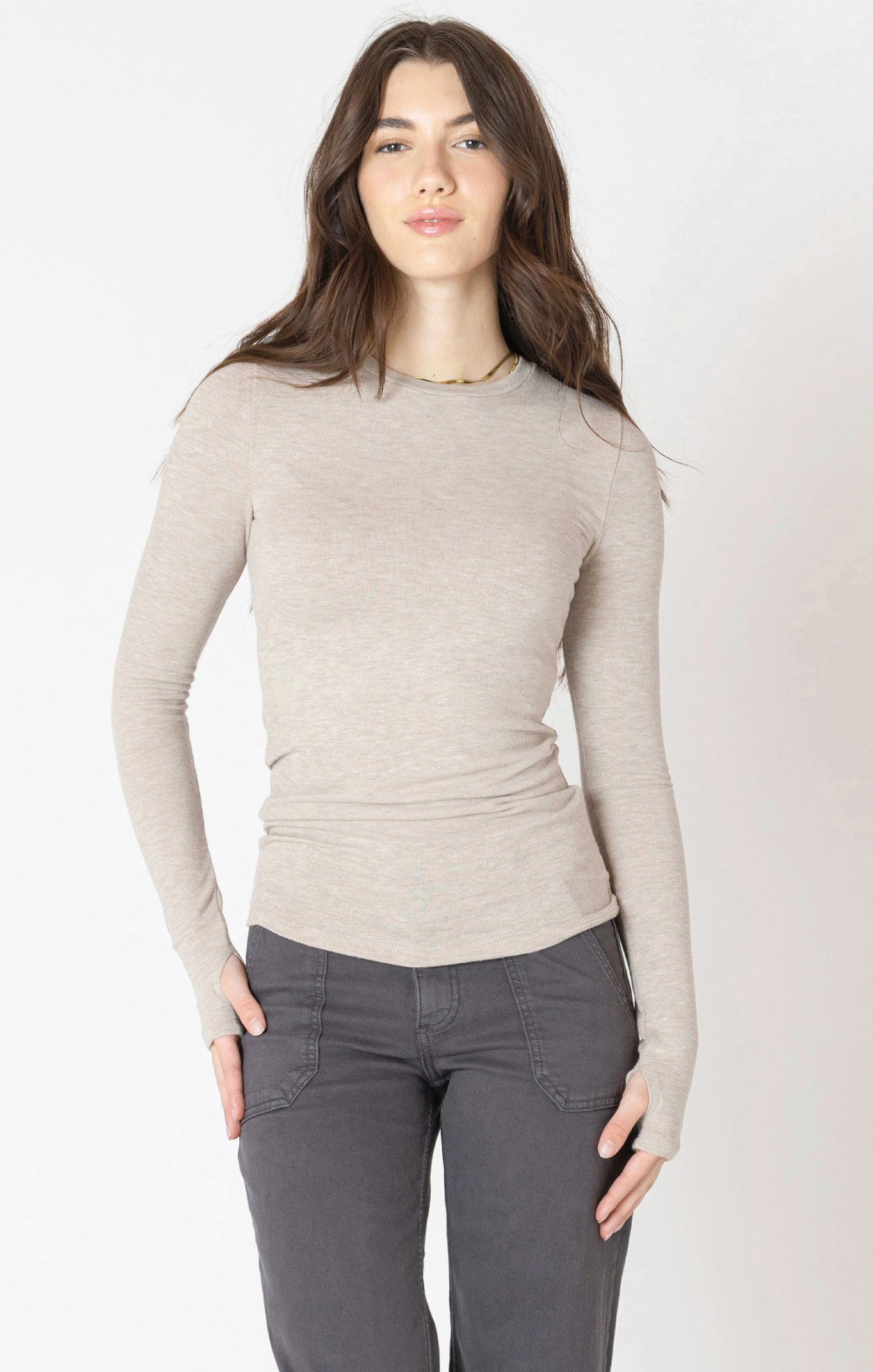 Dex Brushed Crewneck Tee LT HEATH TAU