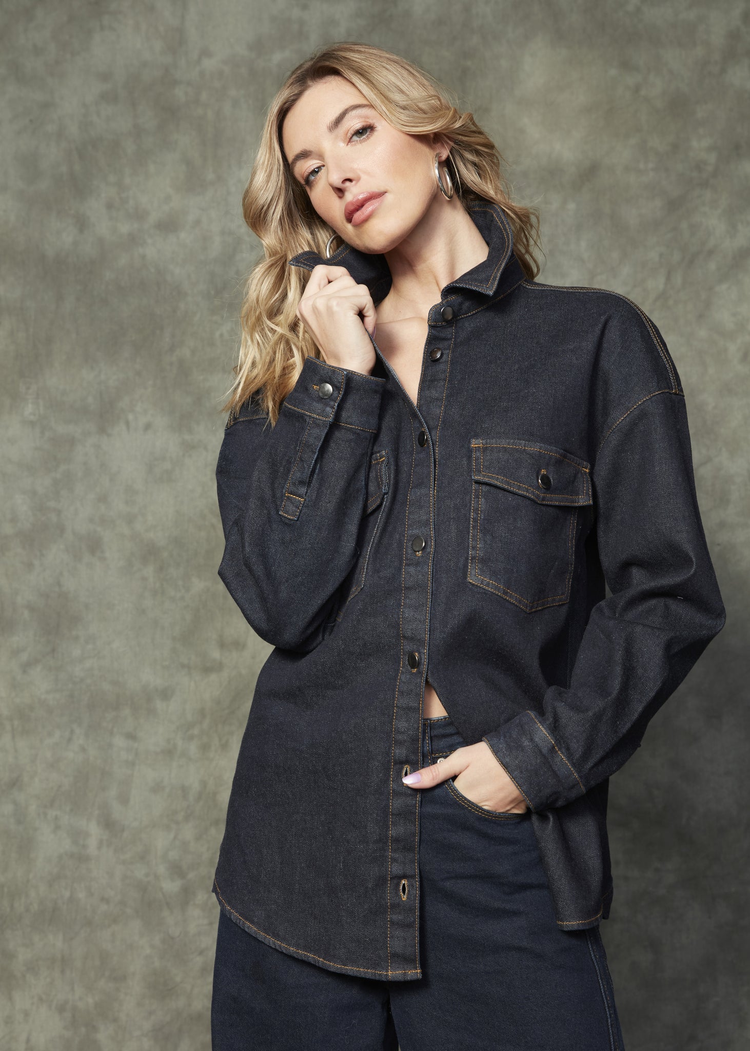 RD Style Sadina Button Front Shirt DK DNM