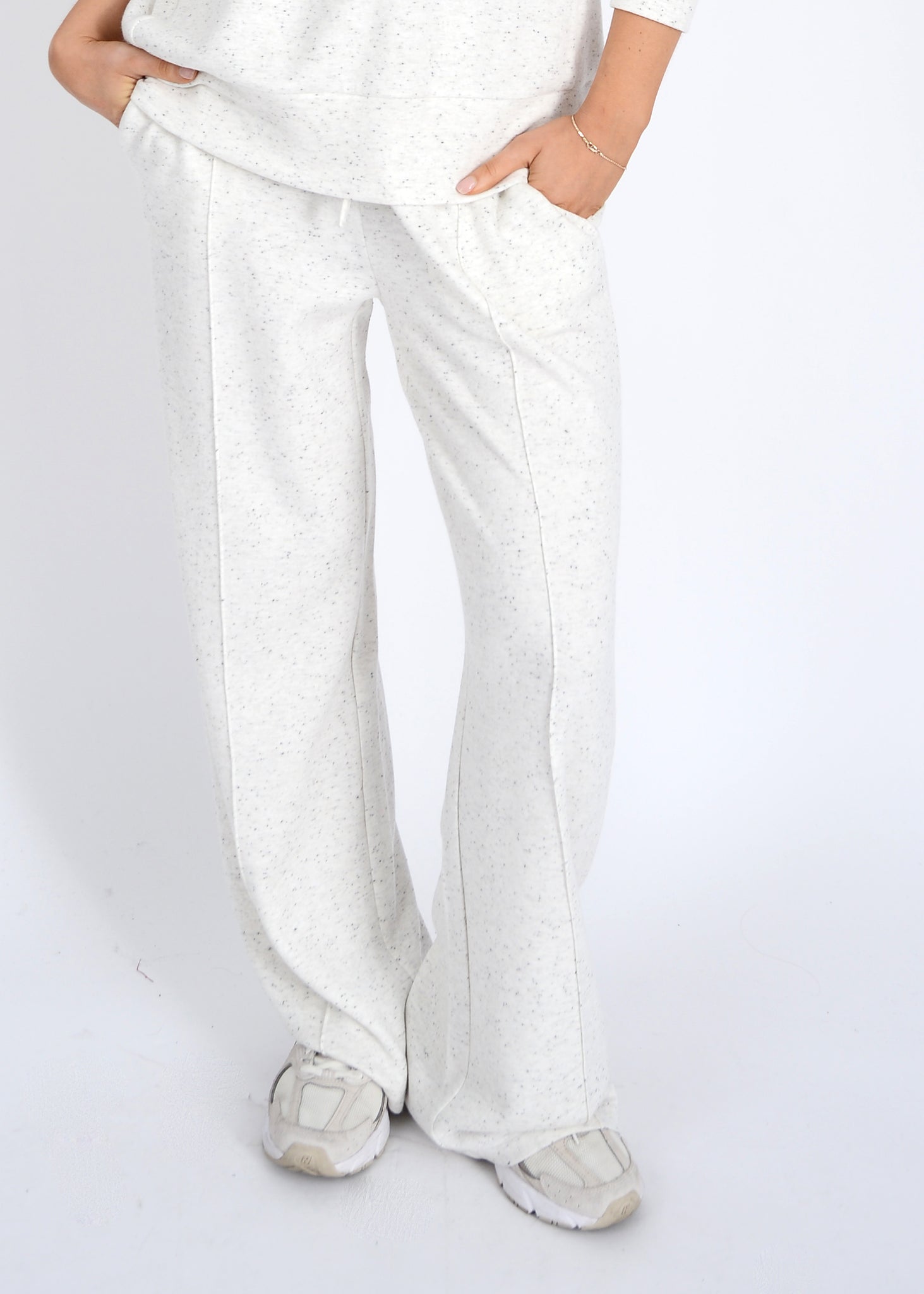 RD Style Prida Soft Knit Drawstring Pants ECRU MEL
