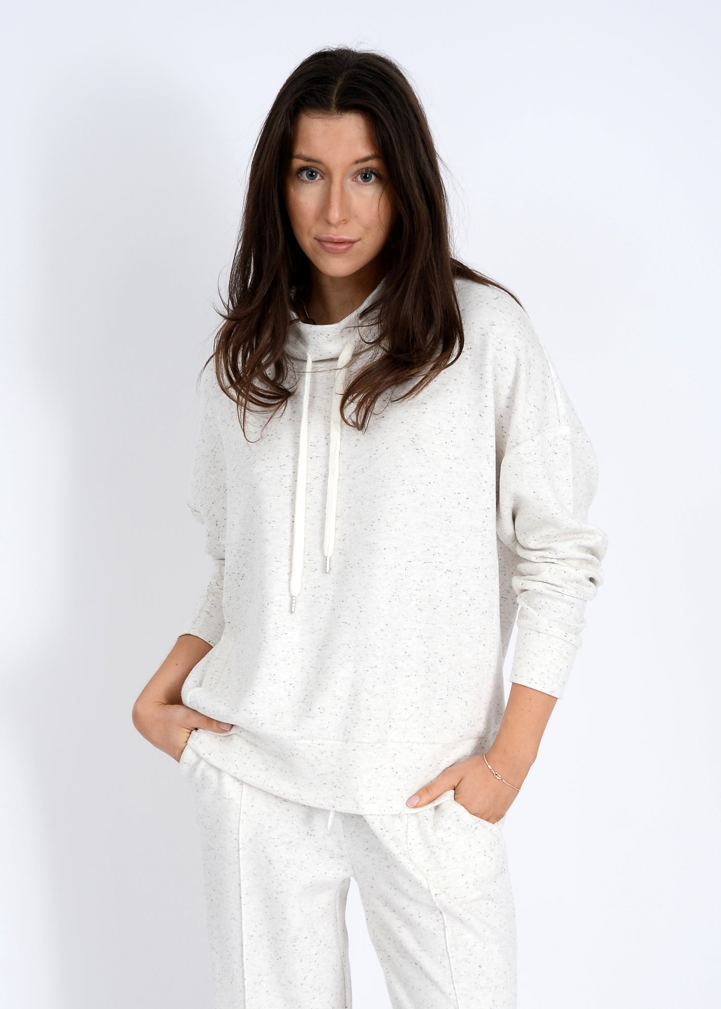 RD Style Milaya Mock Neck Pullover ECRU MEL