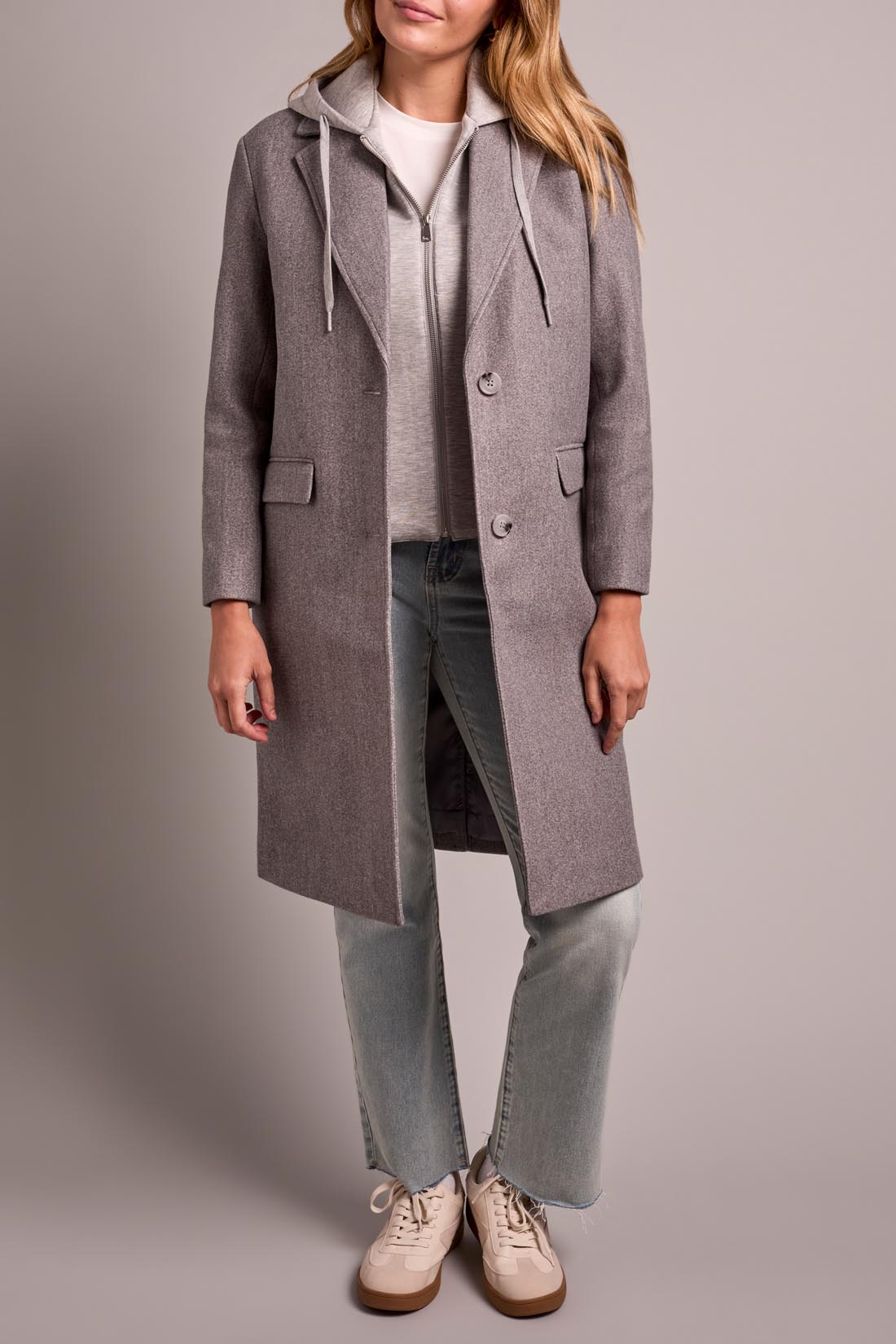 Tribal Car Coat w. Fooler Hoodie LT GRY