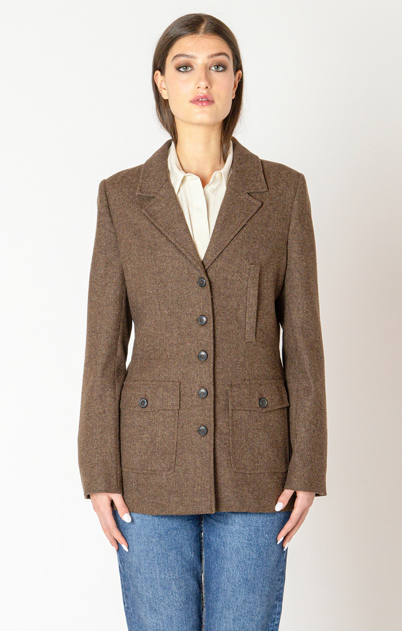 Black Tape Utility Tweed Blazer BRN