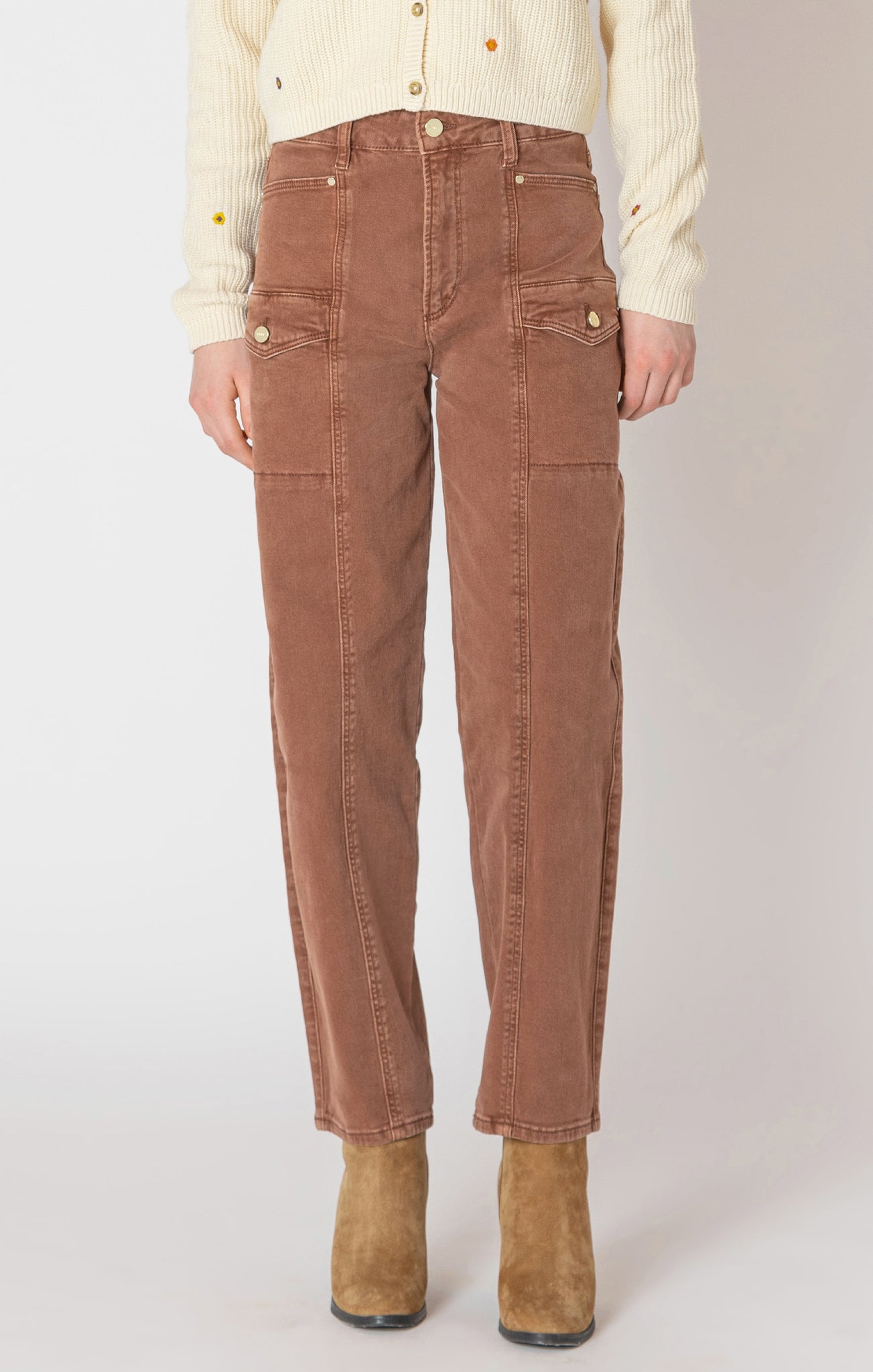 Dex Barrel Leg Pants BRUNETTE