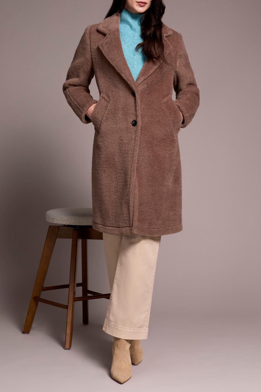 Tribal Button Front Sherpa Jacket FOSSIL