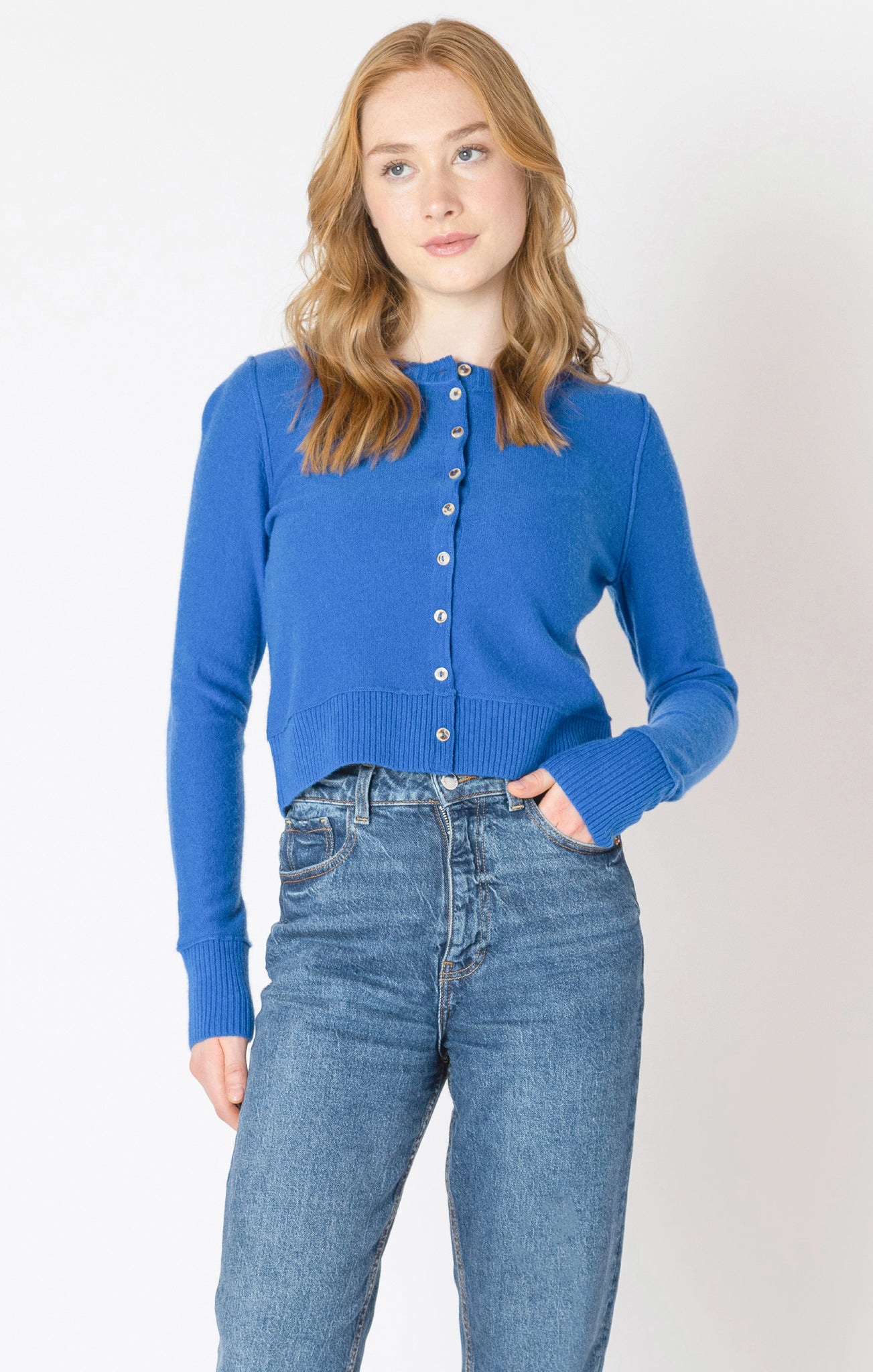 Dex Easy Crewneck Cardigan SAPPHIRE