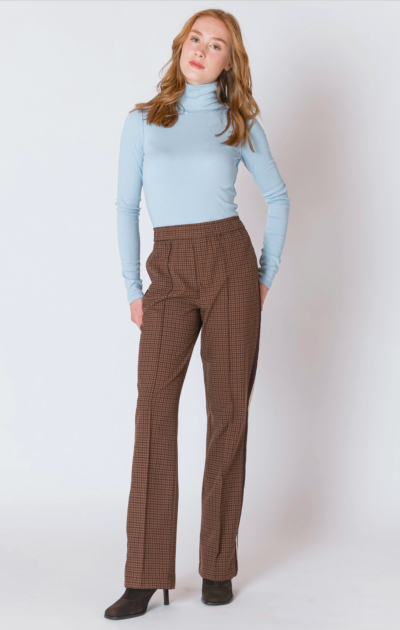 Dex Menswear Check Straight Leg Pant BRN