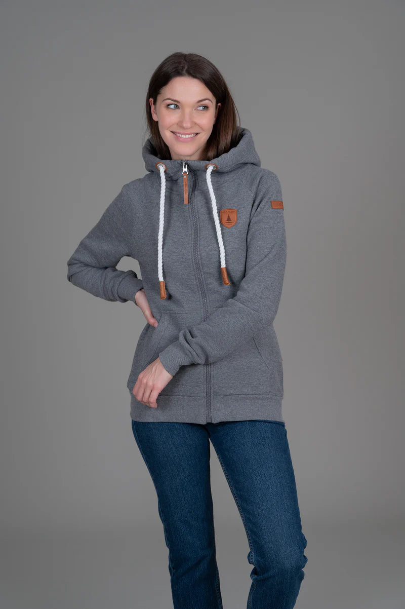 Wanakome Hera Full Zip Hoodie DK HEATH GRY