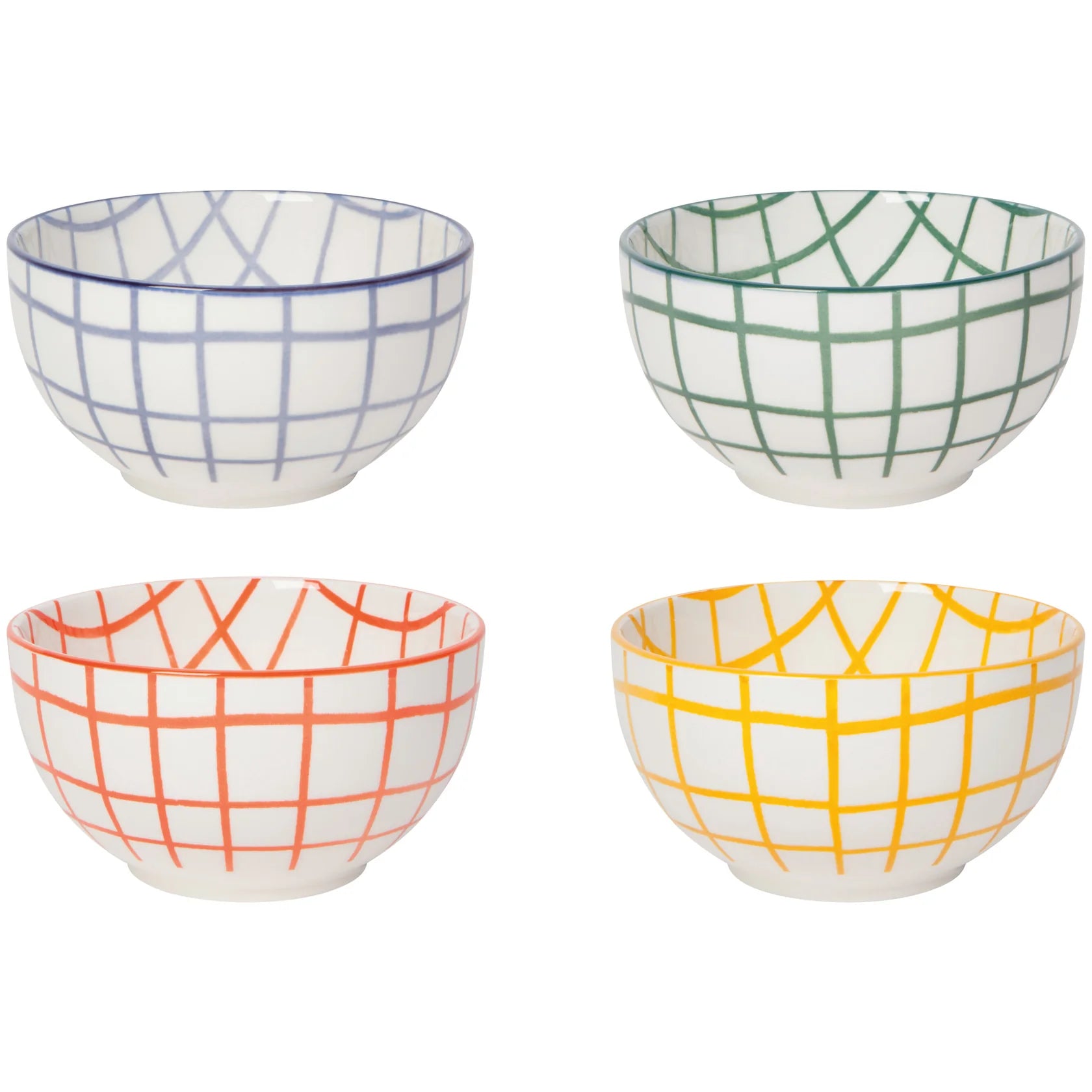 Danica Wobbly Check Everyday Bowls set Of 4