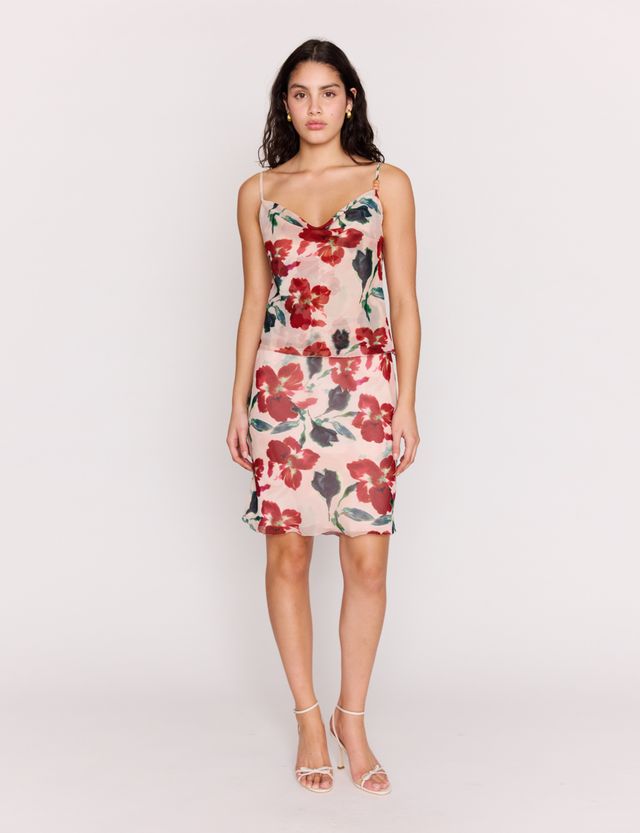 open lace back dress Mink Pink Alina Pink Floral One Shoulder Dress, S / Pink